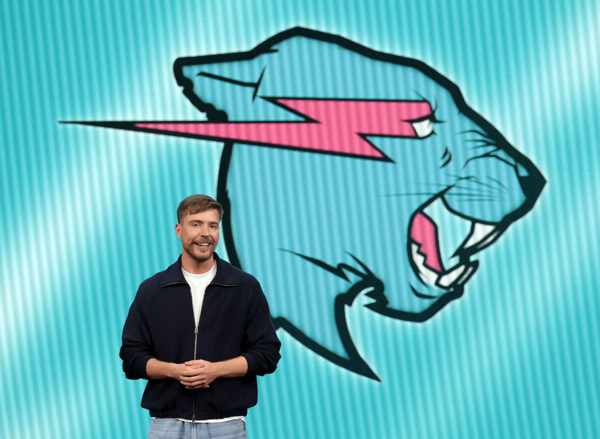 MrBeast speaks onstage during YouTube Brandcast 2025 at David Geffen Hall (Image via Getty)